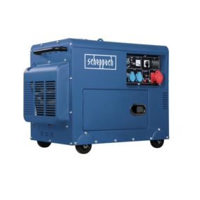 Groupe électrogène 5000 W - carburant diesel - autonomie 11 h - L.92 x l.52 x H.75 cm - Scheppach SG5200D
