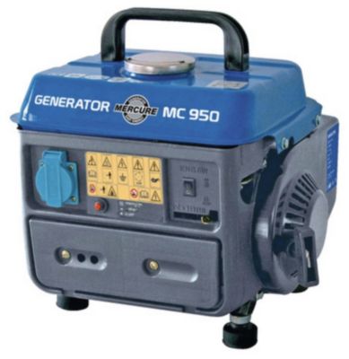 Groupe électrogène 780 W - carburant 2-temps - autonomie 6 h - L.38 x l.32 x H.30,5 cm - Mercure MC950