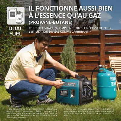 Groupe électrogène à essence-gaz inverter 1800W Könner & Söhnen KS 2100iG S