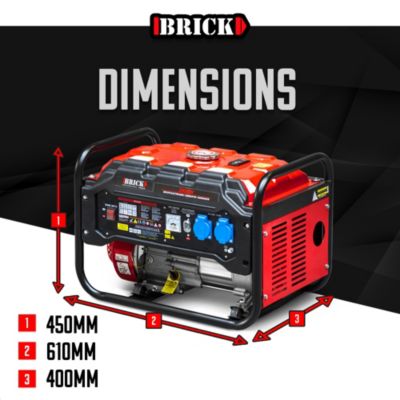 Groupe électrogène max 2800W - Essence - 2 prises - AVR - Brick