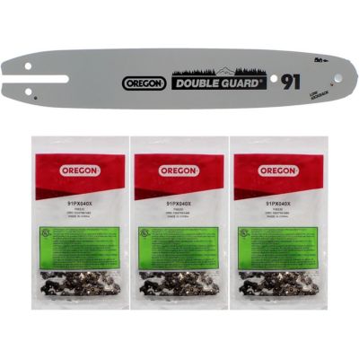 Guide 10 pouces avec lot de 3 chaînes 40 maillons OREGON pour tronçonneuse GT ELEC - GT ELEC