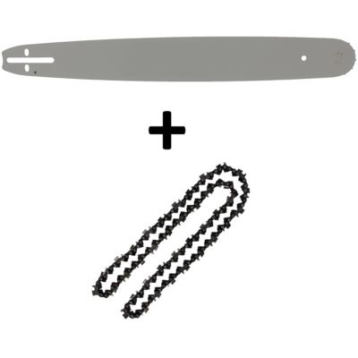 Guide 20 pouces (50 cm) avec chaîne 76 maillons pour tronçonneuse - GT GARDEN