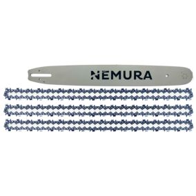 Guide de 50cm + 3 Chaînes de tronçonneuse - Compatible avec Stihl MS390, MS391, 039 - 72 Maillons Entraîneurs - Pas 3/8 - Jauge 1,