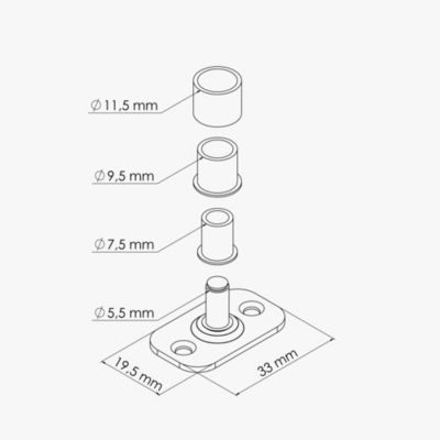 Guide Porte Coulissante Multidiamètre
