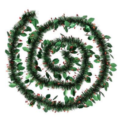 Guilande de noël houx brillant vert 2,7m - Atmosphera