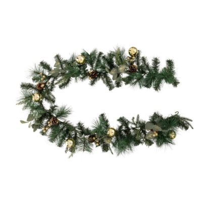 Guirlande artificielle Sapin avec déco Eucalyptus et Pomme de Pin L 200 cm