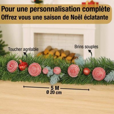 Guirlande boa longue 20cmx5 m 6 plis vert - Atmosphera