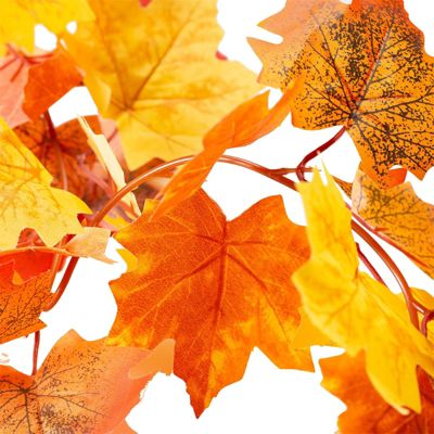 2 Guirlandes Feuilles D'érable Artificielles 1,7m - Décoration Automne Et Halloween Pour Mur, Porte, Jardin