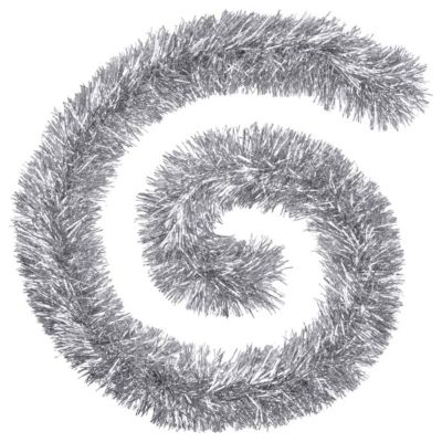 Guirlande de noël Boa brin fin argent et blanc 150x8x2m - Atmosphera