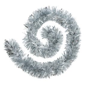 Guirlande de Noël BOA large 15 cm Argent 2 tons Longueur 2 mètres