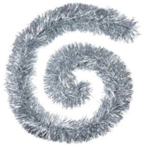 Guirlande de Noël BOA large 15 cm Argent Longueur 2 mètres