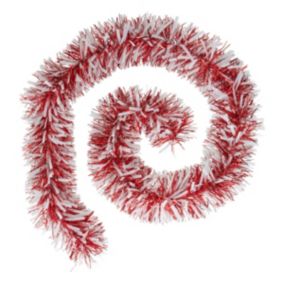 Guirlande de Noël BOA large 15 cm Rouge et Blanc Longueur 2 mètres