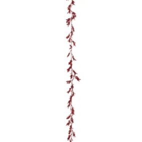 Guirlande de Noël Déco "Feuilles" 180cm Rouge