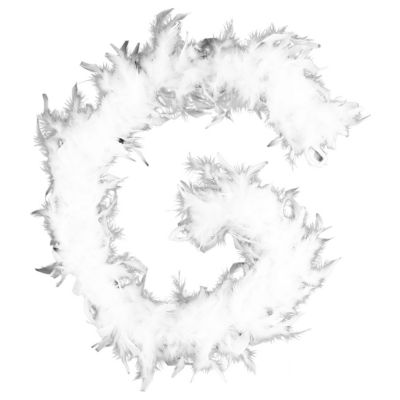 Guirlande de Noël en plumes effet boa Blanc, L. 180