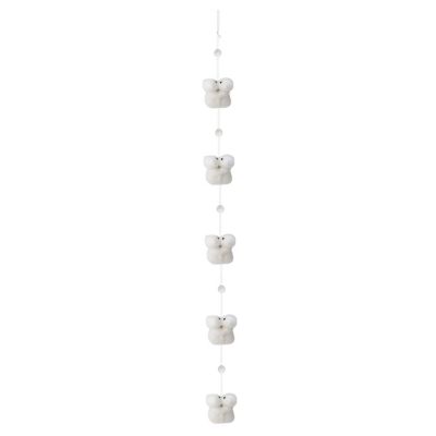 Guirlande de Noël ours polaires Blanc, H. 150 cm, SOUS SON BLANC MANTEAU
