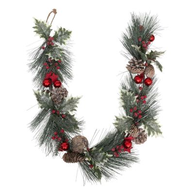Timpfee Guirlande De Noël Artificielle En Forme De Larme - 45/60 Cm - Décoration De Sapin De Noël Avec Poinsettia, Guirlande De Noël En Forme De Pomme