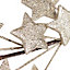 Guirlande de Noël articulée étoiles coloris champagne pailleté, L.183 cm