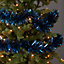 Guirlande de noël coloris bleu majolique finition brillante longueur 2 m