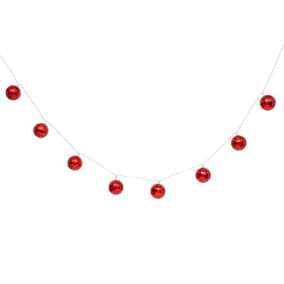 Guirlande de noël lumineuse boules rouges disco led L.165cm Feeric Light & Christmas
