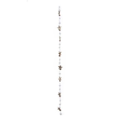 Guirlande en bois étoiles et boules (140 cm - Marron Foncé)