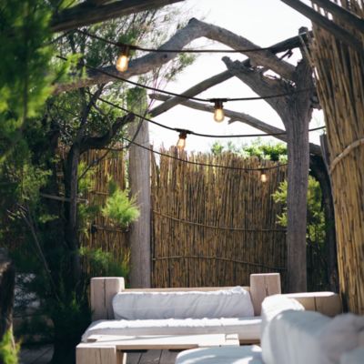 Guirlande esprit guinguette Feria Little Garden E27 IP44 blanc chaud 15m noir