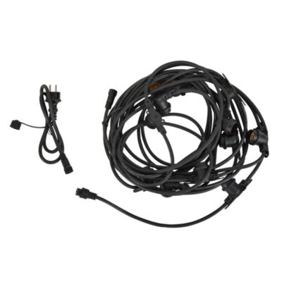 Guirlande esprit guinguette Feria Little Garden E27 IP44 blanc chaud 15m noir