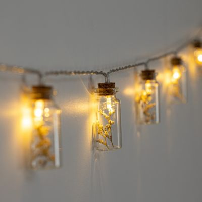 Guirlande "Fleur" LED 10 fleurs pile beige L165cm - Atmosphera Créateur d'intérieur