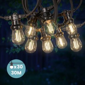 Guirlande Guinguette 30M Filament LED 30 Bulbes