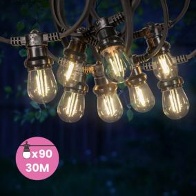 Guirlande Guinguette 30M Filament LED 90 Bulbes