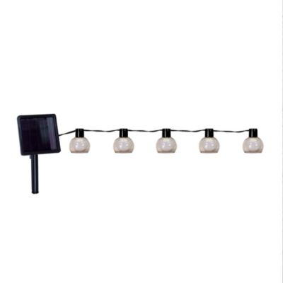 Guirlande Guinguette Solaire LED 6.15m, 10 ampoules, 2700K Blanc-chaud ...
