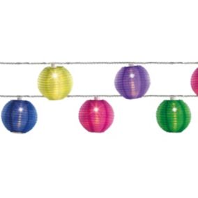 Guirlande lanternes chinoises 10 LEDs Multicolore - Jardideco