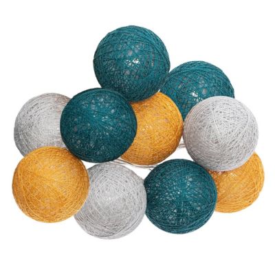 Guirlande LED à piles 10 boules- Jaune- Atmosphera