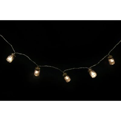 Guirlande lumineuse 10 LED Noir, L. 140 x H. 1 cm, BOCAUX