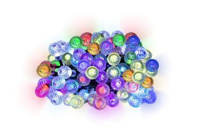 Guirlande lumineuse connectée 100 LED multicolores intérieur et extérieur L.14,90 m - câble noir 6 fonctions décor boule givrée IP44
