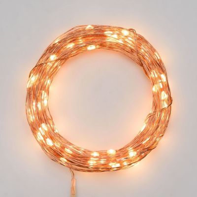 Guirlande lumineuse cuivrée 200 microleds  blanc chaud - Lotti