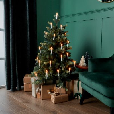 Guirlande lumineuse d'intérieur 20 LED blanc chaud câble vert 7,8 m décor bougies