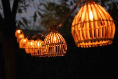 Guirlande lumineuse extérieur à énergie solaire bambou et toile de jute IP44 3W L.80 cm Lucia New Garden