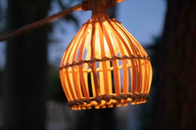 Guirlande lumineuse extérieur à énergie solaire bambou et toile de jute IP44 3W L.80 cm Lucia New Garden