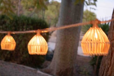 Guirlande lumineuse extérieur à énergie solaire bambou et toile de jute IP44 3W L.80 cm Lucia New Garden