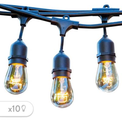 Guirlande lumineuse extérieur connectée IP64 noir 10 LED E27 850lm 6 M Lumisky Mafy light