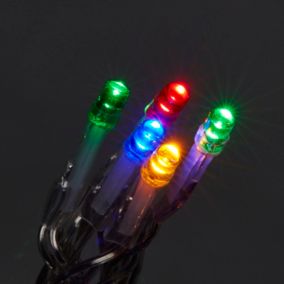 Guirlande lumineuse extérieure câble transparent 240 LED multicolore, électrique