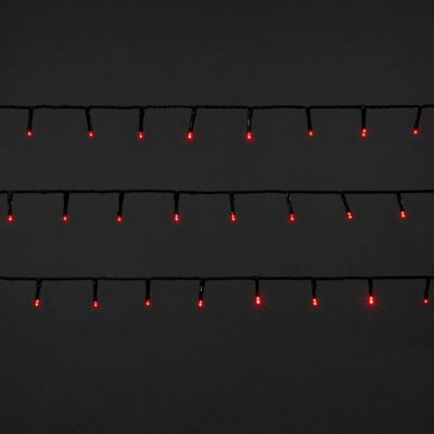 Guirlande lumineuse extérieure câble vert 120 LED rouge