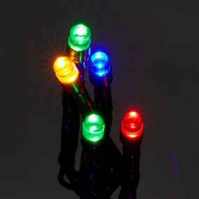 Guirlande lumineuse extérieure câble vert 720 LED multicolore, électrique