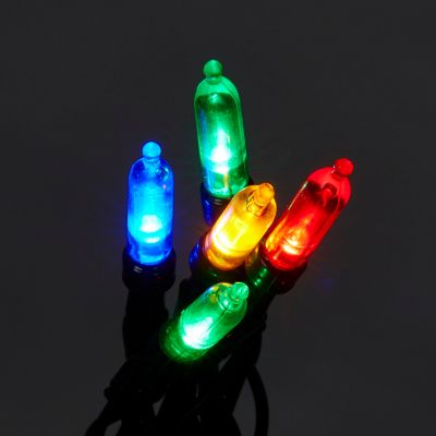 Guirlande lumineuse extérieure Fairy câble vert 120 LED multicolore, électrique