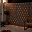 Guirlande lumineuse extérieure Rideaux câble transparent 120 LED blanc chaud, électrique