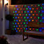 Guirlande lumineuse extérieure Rideaux câble transparent 120 LED multicolore, électrique