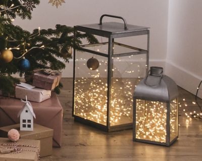 Guirlande lumineuse fil cuivre 300 LED blanc chaud, électrique