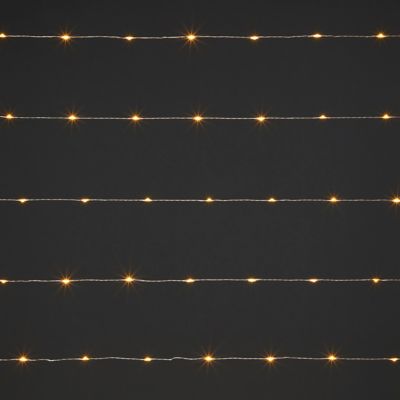 Guirlande lumineuse fil cuivre 300 LED blanc chaud, électrique