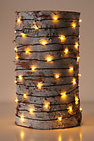 Guirlande lumineuse fil cuivre 500 LED blanc chaud, électrique