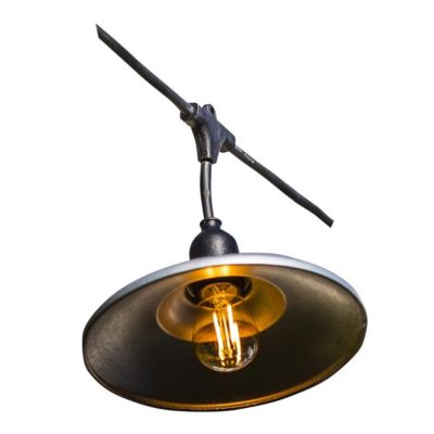Guirlande lumineuse LED Bowl Galva Light Lumisky E27 1000 lm 10W IP64 blanc chaud L.6m rétro métallisé noir et gris galvanisé